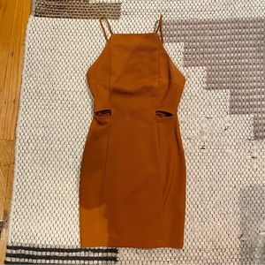 Lush Burnt Orange Cutout Bodycon Dress